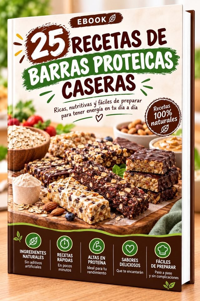 Portada: 25 Recetas de Barras Proteicas Caseras