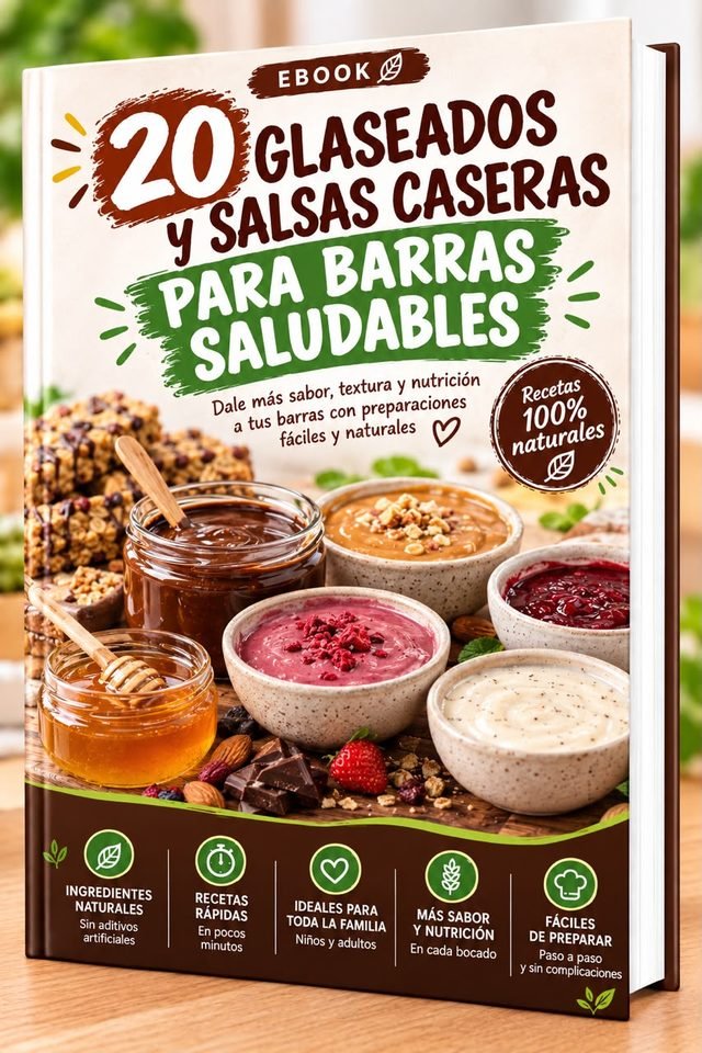 Portada: 20 Glaseados y Salsas Caseras para Barras Saludables